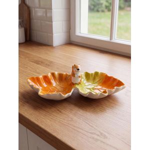 LC Waikiki Leaf Shaped Two Compartment Ceramic Serving Bowl
