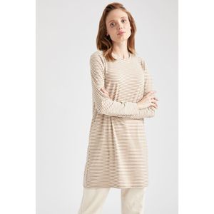 Defacto Striped Long Sleeve Relax Fit Jersey Tunic
