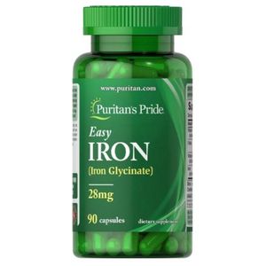 Puritan'S Pride  Easy Iron 28 mg (Iron Glycinate) - Gentle on Stomach, Energy & Red Blood Cell Support - 90 Capsules