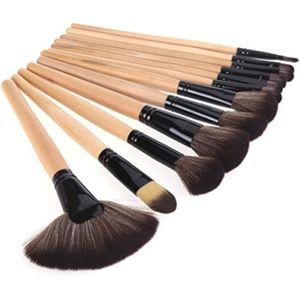 Goat Hair Cosmetic Makeup Brush Set - 24 Pieces