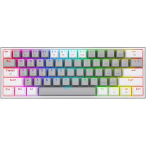 Redragon  كيبورد ميكانيكي K616-RGB-WG SP من فيز برو بتصميم امريكا اللاتينية الاسبانية، مقاس 60%، RGB، دونجل لاسلكي 2.4Ghz، بلوتوث 5.0، 61 مفتاح، مفاتيح شبكة، برامج قابلة للمشاركة