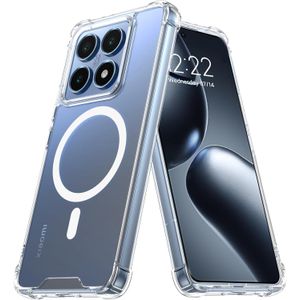 Xiaomi 14T 5G Case, Magnetic Compatible with MagSafe, Military Grade Protection, Anti-Scratch Shockproof Anti-Yellowing Back, Transparent Case for Xiaomi 14T 5G 6.67", HD/Clear