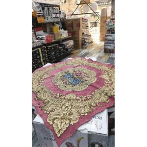 مفرش ترابيزة مطرز متعدد الاستخدمات , مقاس :1متر لون : فوشيا