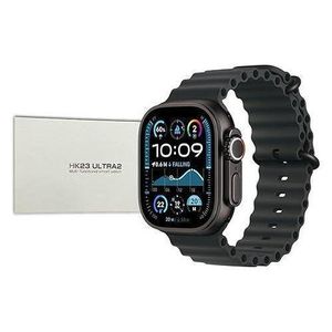 HK 23 Ultra2 Smart Watch, 2.12-Inch HD Display, IP67 Water Resistant, Heart Rate and Blood Pressure Monitor, Bluetooth Calling, NFC, Supports Arabic Not Reversed (Ultra 2 Black)