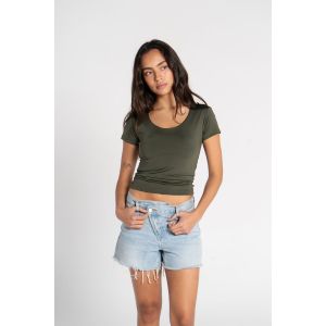 OUTDATED Wide Neck Short Sleeve - Dark Olive