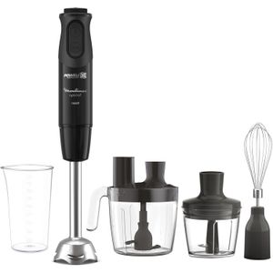 Moulinex Optichef Hand Blender, 1000 Watts, 20 Functions, 3 L Food Processor, 500 ML Chopper, Whisk, Black - DD6553EG