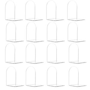 BEST MEDIA  Clear Acrylic Bookends for Shelves Heavy-Duty Book Stoppers and Organizers for Books Home Office and Desktop Decoration - 18H x 12W x 12D cm - Circular Arc - 16 Pack - Clear