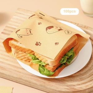 Healifty 100Pcs Kraft paper bag kraft paper bakery cookies bread bags treat  bags white lunch bags paper 100 brown cookie bag cookie bags paper lunch