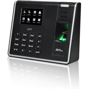 ZKTeco ZKTec.o LX17 جهاز بصمة الحضور والانصراف، سعة 500 بصمة، شاشة TFT 2.8 بوصة، سعة 50000 سجل، منفذ USB، أسود