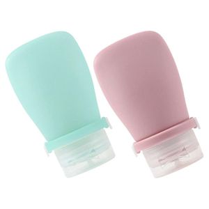 طقم عبوات سيليكون للسفر مرنة وقابلة لإعادة التعبئة - قطع متعددة للألوان