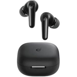Anker سماعات أذن لاسلكية بلوتوث ساوند كور R60i للترجمة، مزودة بـ 6 ميكروفونات وتقنية إلغاء الضوضاء النشط التكيفي في الوقت الفعلي وصوت عالي الدقة ومدة تشغيل بطارية 50 ساعة من انكر، أسودhs