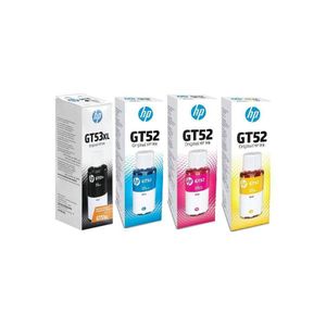 HP GT53XL (Black) + GT52 (Cyan, Yellow, Magenta) Pack of 4 Bundle Multicolor