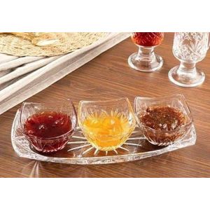 Jelly set consisting of a serving platter and 3 bowls