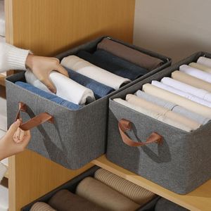 Clothes Storage Bins with Handles Large Thick Sturdy Foldable Storage Bins Cube Organizer for Towels Clothes