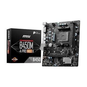 MSI  لوحة أم M.S.I B450-A PRO MAX II ATX – مقبس AMD AM4 – دعم معالجات Ryzen الجيل 1 و2 و3 (بما فيهم Ryzen 3000 و 5000 بعد تحديث البيوس) M.2 – منافذ SATA – USB 3.2 – إيثرنت جيجابت