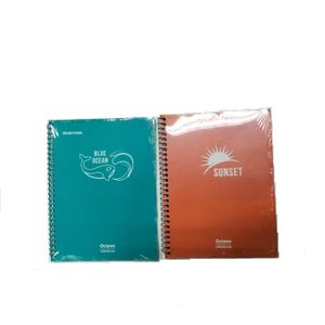 mintra Octavo Spiral Notebooks (Blue Ocean & Sunset Designs)