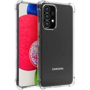 جراب حماية جوريلا من السيليكون والبولي يوريثين المقاوم للحرارة بزوايا مضادة للصدمات مع للكاميرا لموبايل سامسونج جالاكسي إيه 53 شبكة الجيل الخامس ، لون شفاف A53 5G