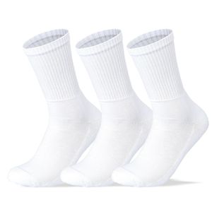 Sam Socks مجموعة من 3 جوارب رياضية نصف فوطة للنساء، ابيض سادة