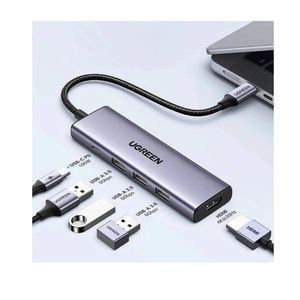 Ugreen - CM511  5-in-1 USB-C 4K 30Hz Multifunction Adapter Hub - Gray