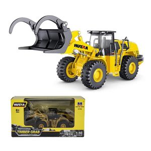 Huina Timber Grab Truck 1/50 Diecast Model - Yellow - 1716