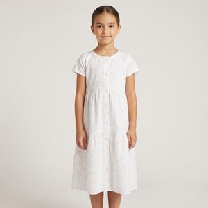 AlNasser Junior Girls ROUND NECK Dress - Wht-Org