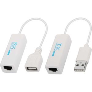 اكس ام اس جيه اي واي موسع USB الى موصل RJ45 محول تمديد 2.0 RJ45 ايثرنت LAN عبر كيبل كات 5e - 6 حتى 200 متر - 660 قدم أسود