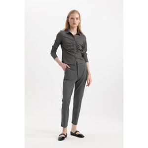 Defacto Classic Chino Fabric Pants Normal Waist Basic Pocket Ankle Length
