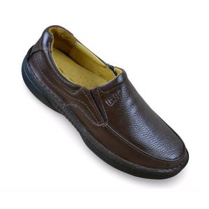 Men's Genuine Leather brown Slip-On Shoes – Comfortable Casual Everyday Wear-G.R