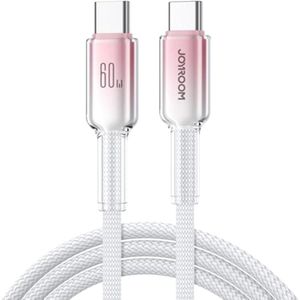 JOYROOM كابل شحن سريع ونقل بيانات من Type-C إلى Type-C بقوة 60 واط وطول 1.2 متر موديل S-A42  - أبيض