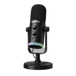 NeePho  NP-M03 RGB USB/Type-C Gaming Microphone with ANC, Black