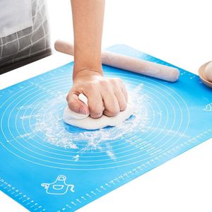 Silicone Baking Mat, Non Stick Pastry Mat with Measurement Blue, 50*40cm  Food Grade Dough Rolling Mat for Kitchen Counter, Thick Baking Mats for Pizza Cake Bread Cookies Fondant Pasta
