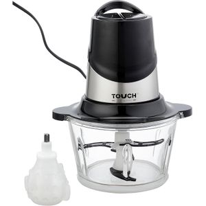 Touch Elzenouki كبة لحمة زجاج تاتش الزنوكي مع قشارة ثوم هدية ، 1 لتر، 700 وات، اسود - 40565