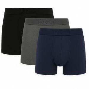 Dice Dice Pack of 3 Plain Cotton Boxer Underwear for Men