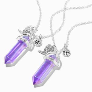 Silver and Gold Best Friends Mystical Gem Pendant Necklaces - 3 Pack