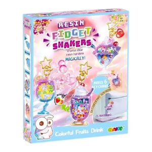 DIY Resin Fidget Shakers Kit - Make 6 Shaker Keychains - Crystal Resin Craft Set with Silicone Molds, Glitter & Beads - Creative DIY Kit for Kids Age 6+