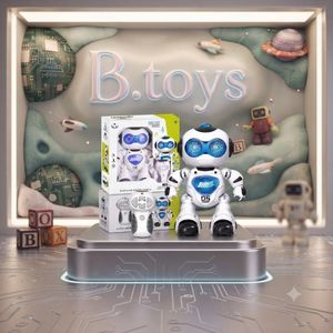 "Interactive Remote-Controlled Dancing Robot Toy Featuring Flashing LED Lights, Dynamic Music, and Multi-Directional Movement for Engaging STEM Play and Entertainment"