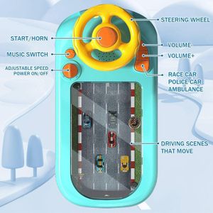 Car Racing Adventure Toy with Steering Wheel, Racing Adventure Car Steering Wheel Driving Games for Age 3+ Year Old with Musical, for Boys and Girls Interactive Educational Birthday Gift