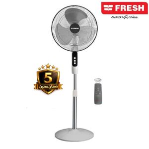 Fresh مروحة فريش ستاند كلاسيك ريموت 18 بوصة، 3 سرعات، 3 ريش بلاستيك، مؤقت 7.5 ساعة، ريموت كنترول، ضمان 5 سنوات