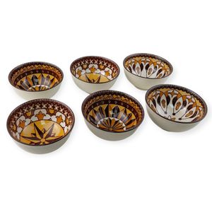 أطباق بورسلين مزخرفة - 6 قطع