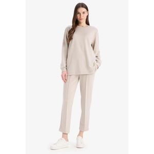 Defacto Woman Regular Fit Trousers - Stone