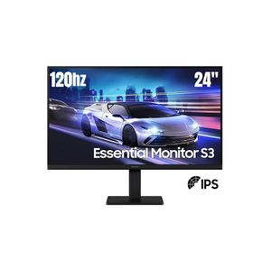 Samsung 24 inch Essential Monitor S32GF, IPS Display, FHD Resolution, 120Hz Refresh Rate, 5ms, Flicker Free, Eye Saver Mode for Gaming and Office Use LS24F320GAMXUE black