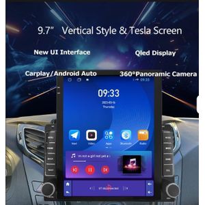 EKAT [4G+64G] Double DIN Vertical Car Stereo System with Android, Wireless/Wired Carplay and Android Auto, 9.7-inch Touchscreen, HD Audio System/Bluetooth/Steering Wheel/GPS Navigation