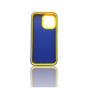 Back protection cover made of plastic for Apple iPhone 15 Pro with a frame inside to protect the phone - Blue