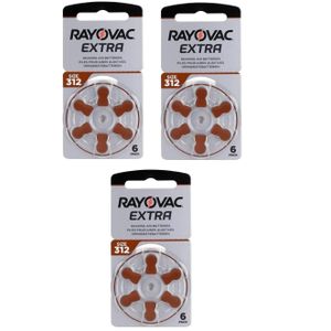 Rayovac حجارة سماعة ريفوك اكسترا  مقاس 312 3باكت يحتوي علي 18 حجر