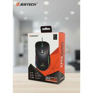 Jertech Wired RGB Gaming Mouse - Black with Adjustable Multi-Color LED & Up to 3600 DPI