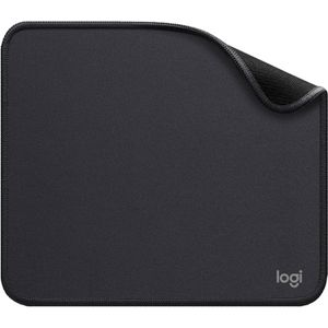 Logitech لوحة ماوس من سلسلة ستوديو - قاعدة مانعة للانزلاق، مقاومة للانسكاب، مطاط طبيعي متين، بوليستر معاد تدويره، جرافيت  تصميم عصري لحركة ماوس سلسة