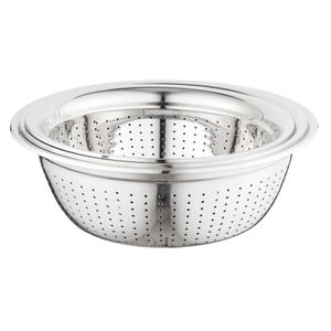 Qasem Stainless Steel Round Strainer Set, 3 Pieces, 28 x 30 x 32 cm