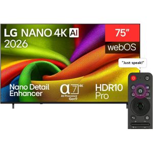 LG 75 inch NANO 4K AI NU85 Smart TV 2026
