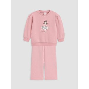 LC Waikiki Printed Baby Girl's Thick Tracksuit Set