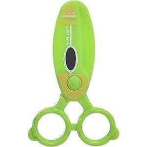 YPLUS High Quality Mini Plastic Kids Scissors 1.5mm Thickness With Rocket Shape -Green